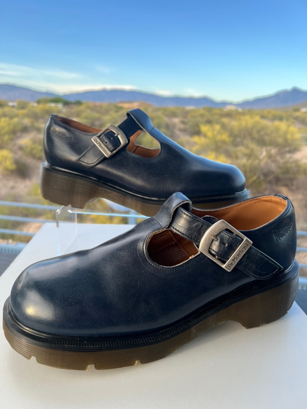 🏴󠁧󠁢󠁥󠁮󠁧󠁿 Blue Dr. Martens MIE Vintage Chunky T-Strap 8334/92 Mary Jane UK 8 EC❣️